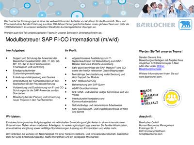 Modulbetreuer SAP FI CO international (m/f/d)