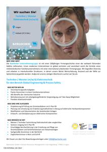 Technician / Master Technician (m/f/d) Electrical Engineering for Global Engineering & Process Safety